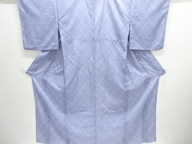 駒絽斜め格子模様小紋着物